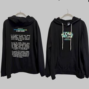 Star Wars Hoodie Black Sweatshirt Episode IV A New Hope Lucas Film Graphic XL